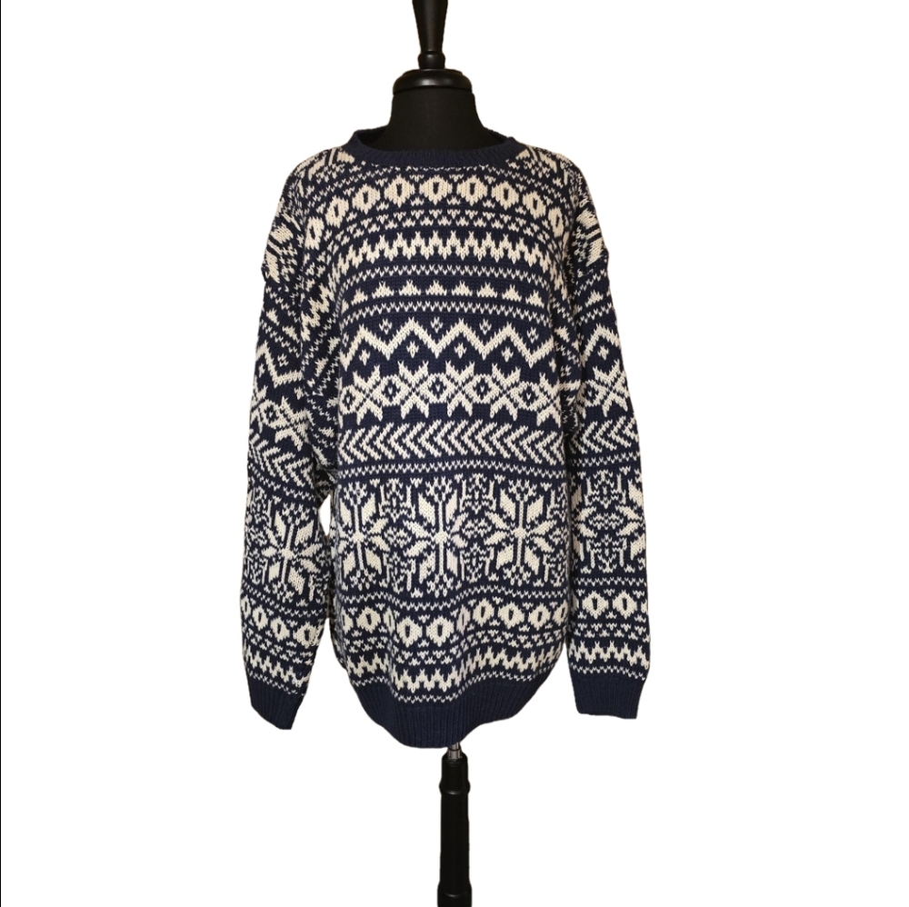 Muskoka Lakes Crewneck Unisex Heavy Sweater XXL Navy & White